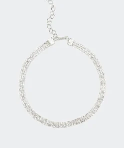 ACC0325_SILVER Diamond Adjustabe Necklace
