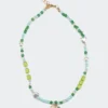 ACC0335_GREEN Yin Yang Heart Beaded Necklace Babe Fest