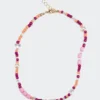 ACC0335_PURPLE Yin Yang Heart Beaded Necklace