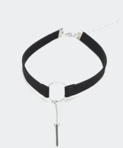 Acc0328_SILVER Babe Fest Velvet Double Layer Bracelet