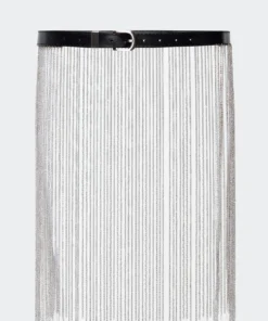 ACC0350_BLACK Babe Fest Festival Chain Faux Leather Belt