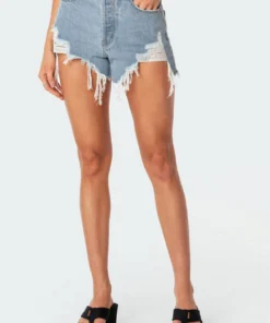 7038_blue Cali Girl Denim Shorts Pants