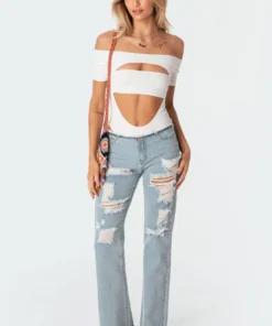 S11168_white Amara Strapless Bodysuit Tops