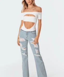 S11168_white Amara Strapless Bodysuit Tops