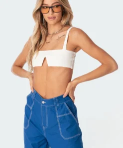 S11225_white Tops Valeria V Crop Top
