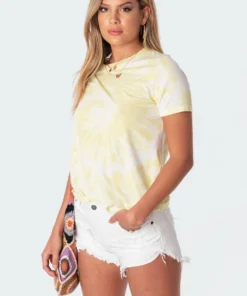 S11237_green Bailee Tie-Dye T-Tshirt Tops