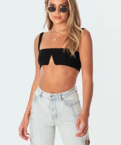 S11225_black Valeria V Crop Top Tops