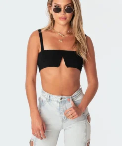 S11225_black Valeria V Crop Top Tops