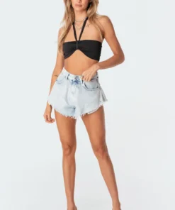 S11267_black Tops Kai Adjustable Strapless Crop Top 10 S11267_black Tops Kai Adjustable Strapless Crop Top