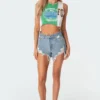 7038_blue Cali Girl Denim Shorts Pants