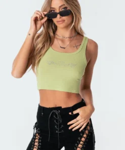 S11206_green Heaven Diamond Tank Top Tops