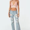 S11196_light-blue Pants Bindi Low-Rise Ripped Jeans