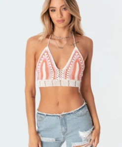 S11242_mix Gypsy Crochet Top Tops