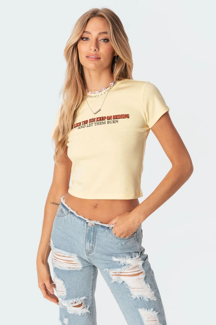 S11208_yellow Sunny T-Shirt Tops 3 S11208_yellow Sunny T-Shirt Tops