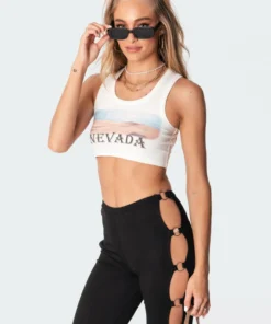 S11257_white Nevada Desert Ribbed Top
