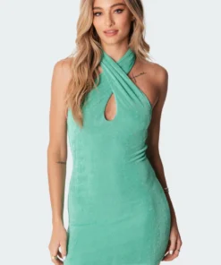 S11280_green Dresses Morgan Mini Halter Dress 10 S11280_green Dresses Morgan Mini Halter Dress