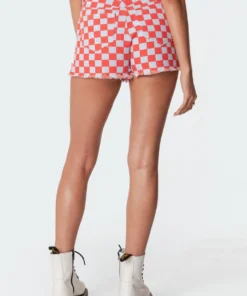 S11271_mix Skyler Check Denim Shorts Pants 9 S11271_mix Skyler Check Denim Shorts Pants