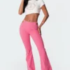 1047_pink Pants Kira Cut-Out Flared Jeans