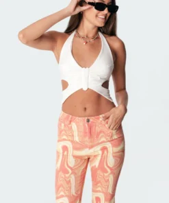 S11230_white Butterfly Open Back Top