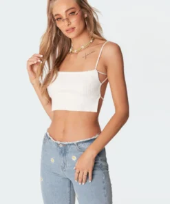 S11190_cream Lu Knitted Open-Back Top Tops