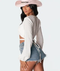 S11084_white Chelsea Wrap Top Tops 9 S11084_white Chelsea Wrap Top Tops