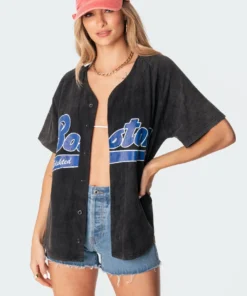 S11256_black-washed Boston Washed Oversized T-Shirt Tops