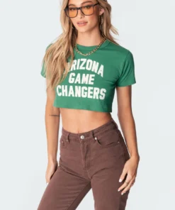S11249_green Game Changer Cropped T-Shirt