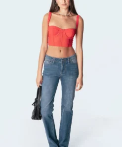 S11204_red Teagen Mesh Corset Top New In