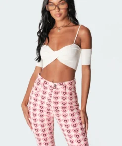 S11251_cream Tops Ria Knitted Crop Top