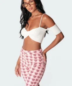 S11251_cream Tops Ria Knitted Crop Top