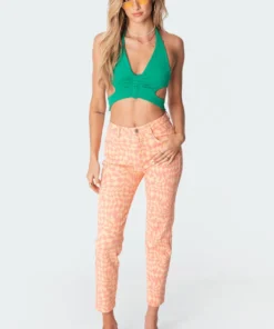 S11230_green Tops Butterfly Open Back Top