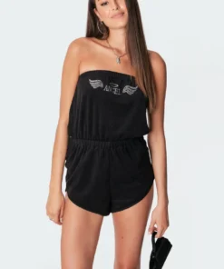 S11276_black Terry Angel Rhinestone Romper 7 S11276_black Terry Angel Rhinestone Romper