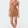 S11339_brown Kimbra Gathered Dress
