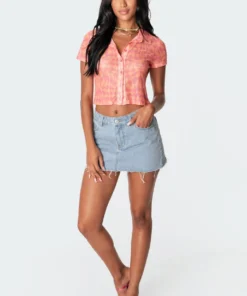 S11301_mix Morphy Mesh Button-Up Shirt