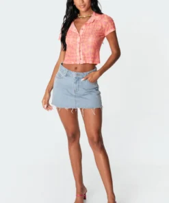 S11301_mix Morphy Mesh Button-Up Shirt