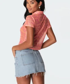 S11301_mix Morphy Mesh Button-Up Shirt