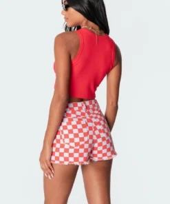 S11268_red Casey Butterfly Ribbed Top