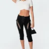 S11297_white Macey Ribbed Gathered Crop Top Tops 1 S11297_white Macey Ribbed Gathered Crop Top Tops