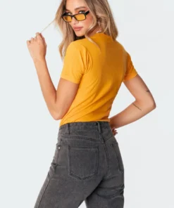 S11255_orange Horse Power T-Shirt Tops