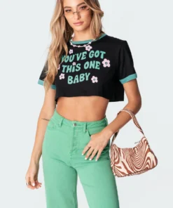 S11328_black Got This Cropped T-Shirt Tops