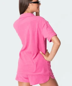 S11135_pink Tops Bronti Terry Shirt