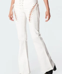 S11107_white Engine White Flared Jeans