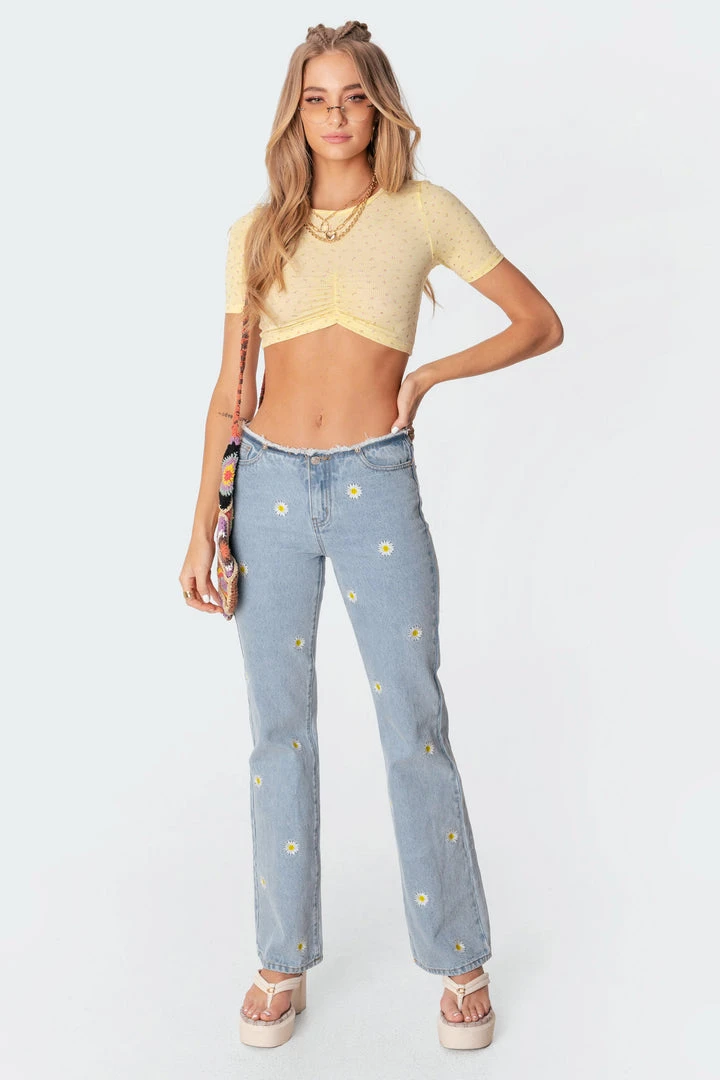 S11297-1_yellow Macey Ribbed Gathered Crop Top 4 S11297-1_yellow Macey Ribbed Gathered Crop Top
