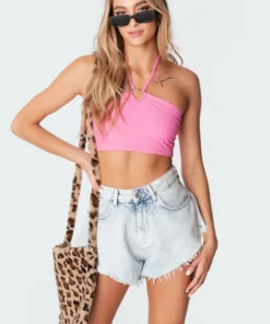 S11246_pink Sianna Heart Halter Crop Top Tops 9 S11246_pink Sianna Heart Halter Crop Top Tops