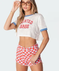 S11254_white Tops Sheer Babe Cropped T-Shirt