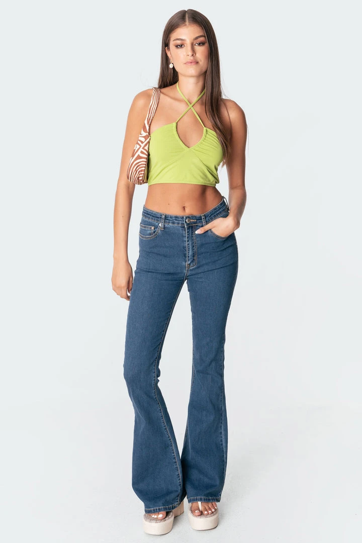 S11154_green Tops Taya Adustable Halter Top 3 S11154_green Tops Taya Adustable Halter Top
