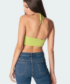 S11154_green Tops Taya Adustable Halter Top 11 S11154_green Tops Taya Adustable Halter Top