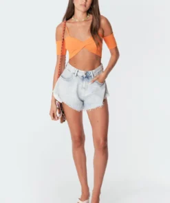S11251_orange Ria Knitted Crop Top