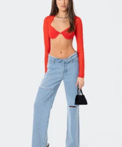 S11741_RED Lovers Lane Lin Mesh Bra Top