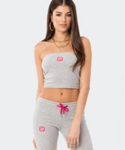 S11941_GRAY Terry Strapless Top